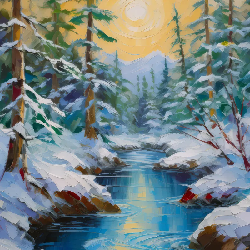 Painting: Polar Forest River