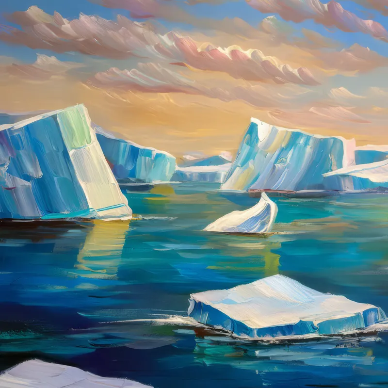 Painting: Polar Iceberg Field