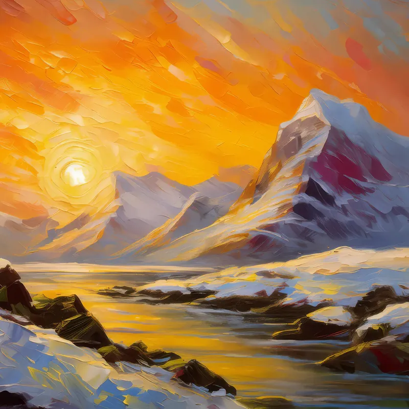 Painting: Polar Mountain Dawn