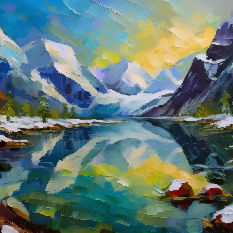Painting: Polar Mountain Lake