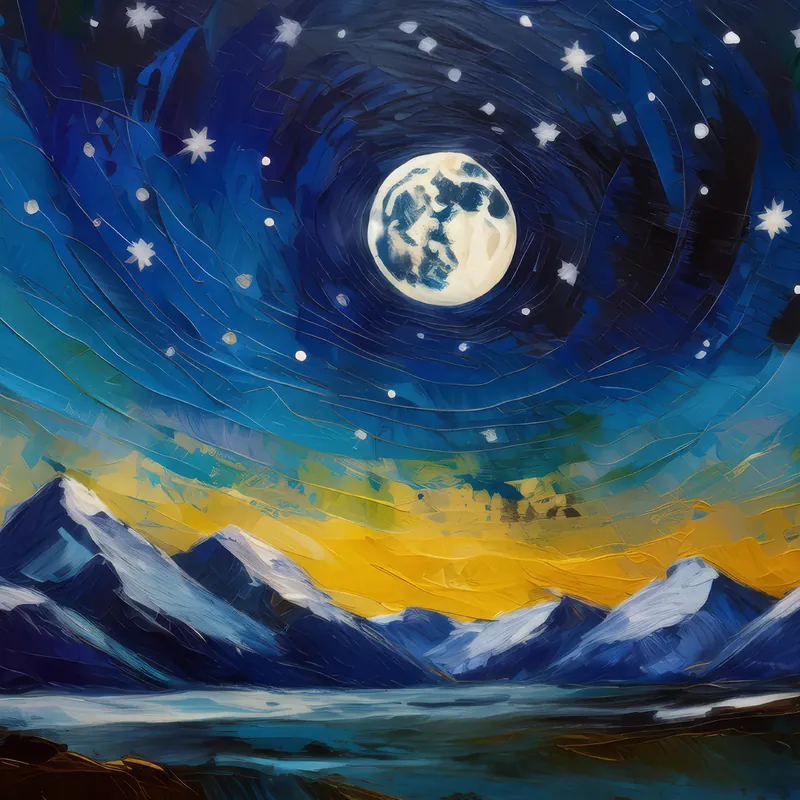 Painting: Polar Mountain Night