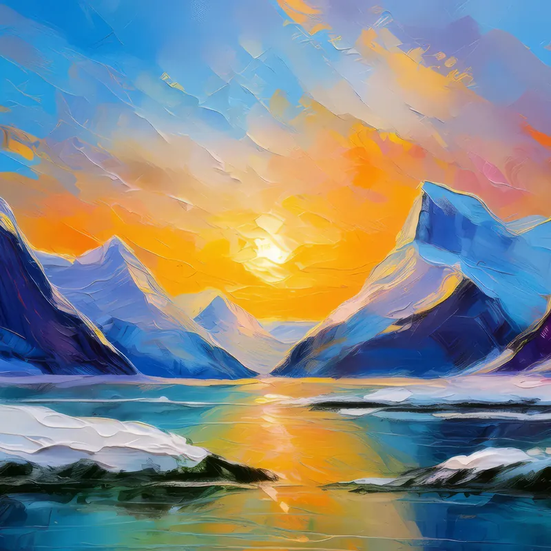 Painting: Polar Mountain Sunrise