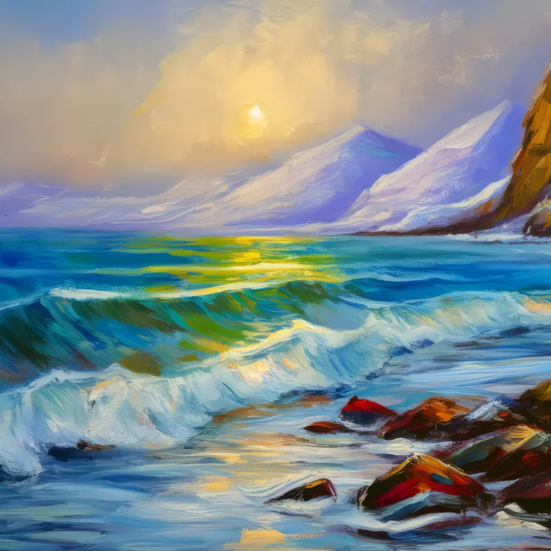 Painting: Polar Ocean Waves