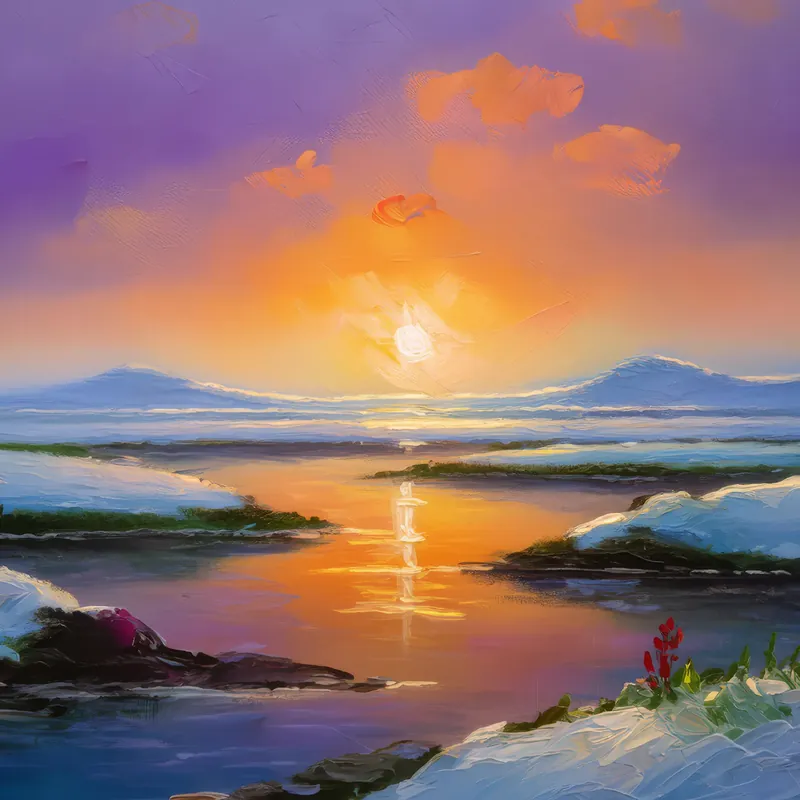 Painting: Polar Tundra at Dawn