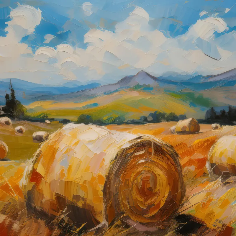 Painting: Prairie Hay Bales