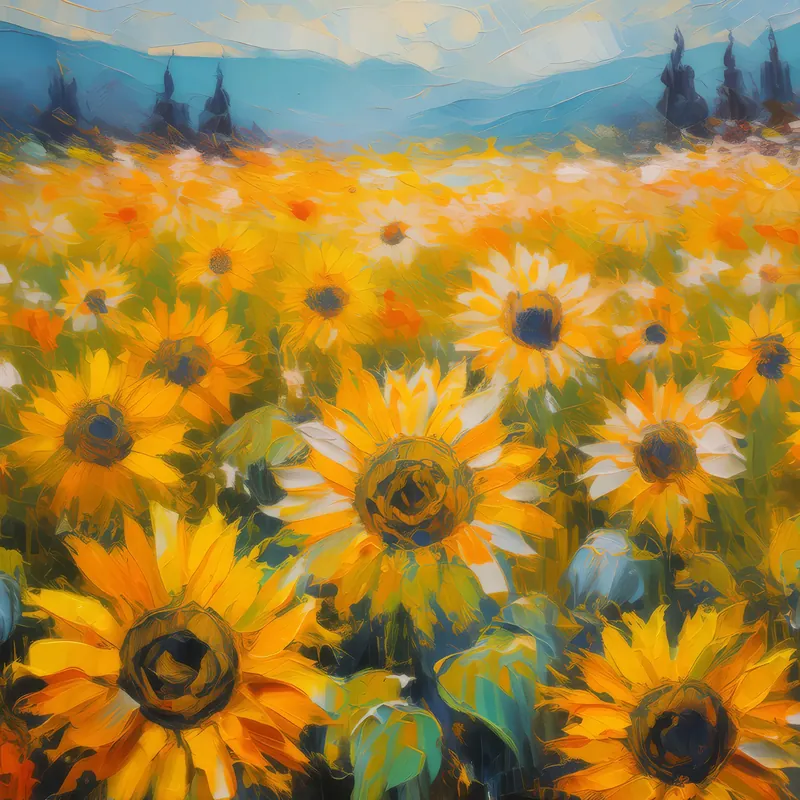 Painting: Prairie Sunflower Field