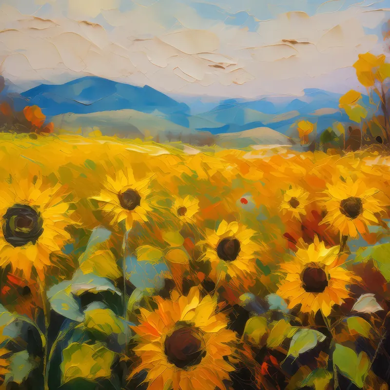 Painting: Prairie Sunflowers