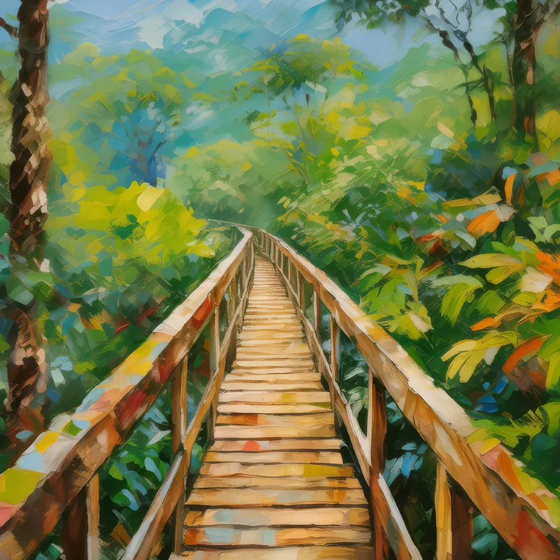 Painting: Rainforest Canopy Walkway