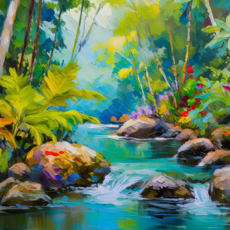 Painting: Rainforest Creek Flow
