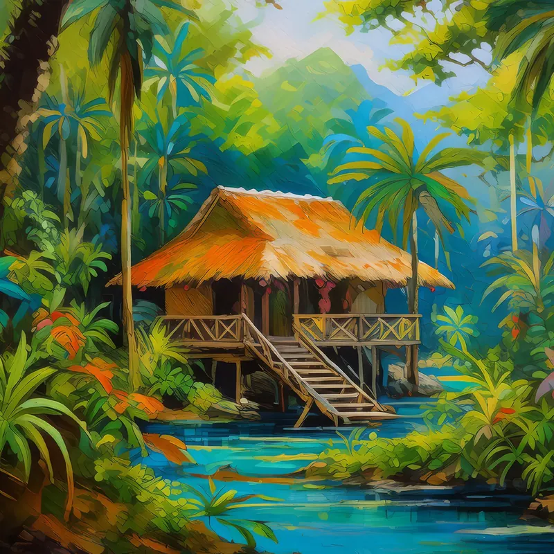 Painting: Rainforest Jungle Hideaway