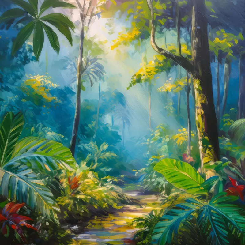 Painting: Rainforest Misty Morning