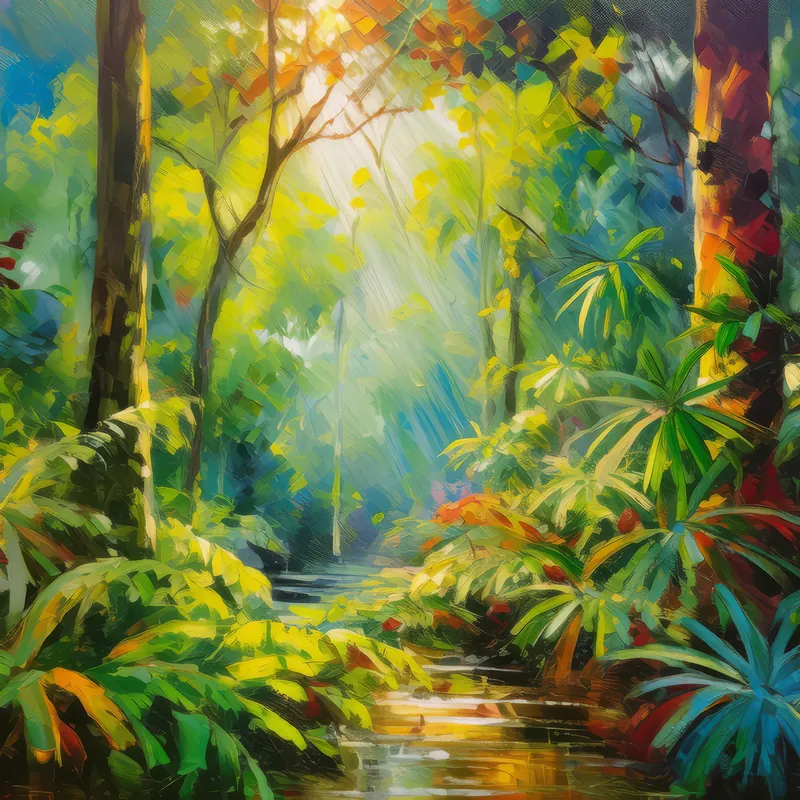 Painting: Rainforest Morning Light