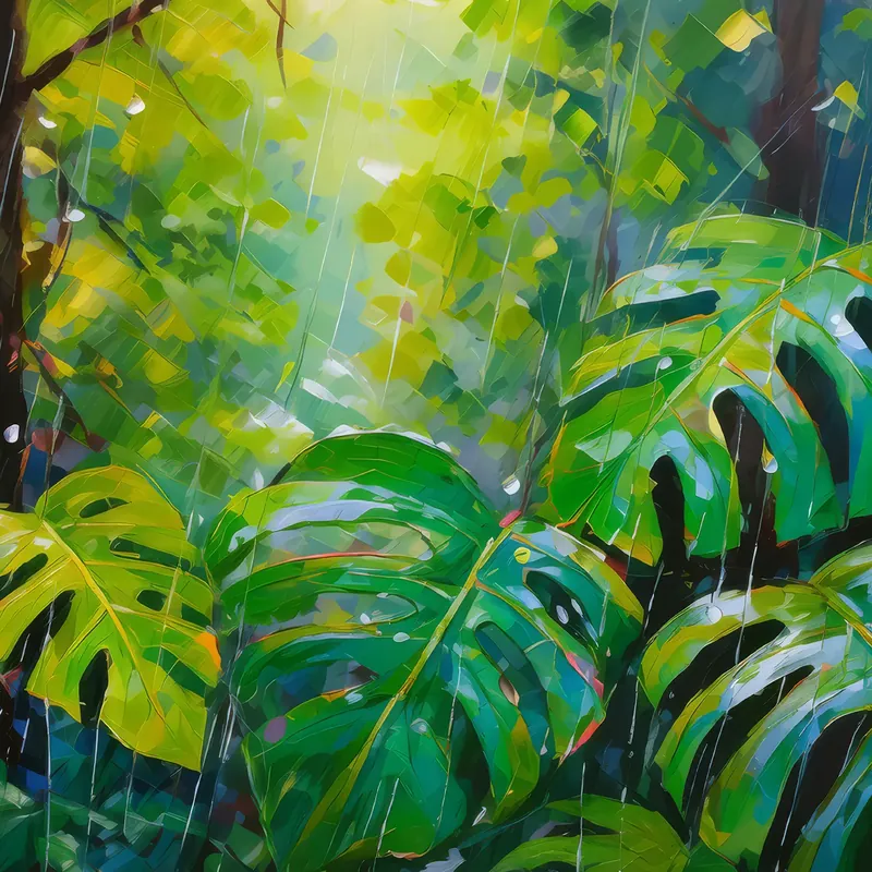 Painting: Rainforest Rain Drops