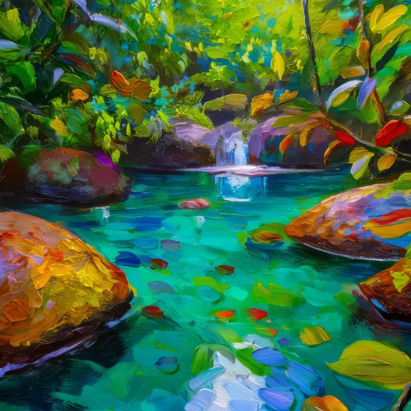 Painting: Rainforest Rock Pools