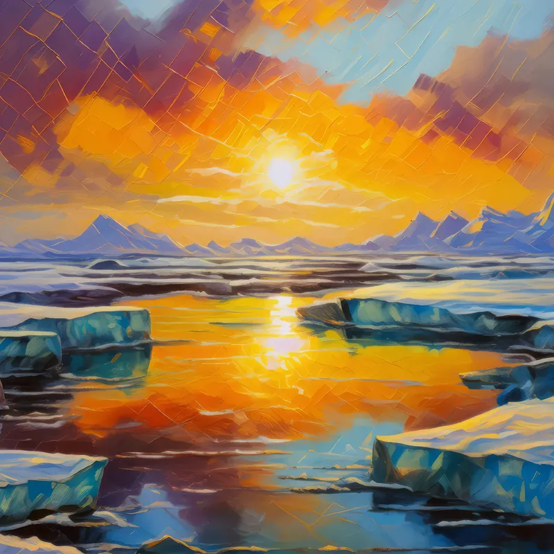 Painting: Reflections in Arctic Ice