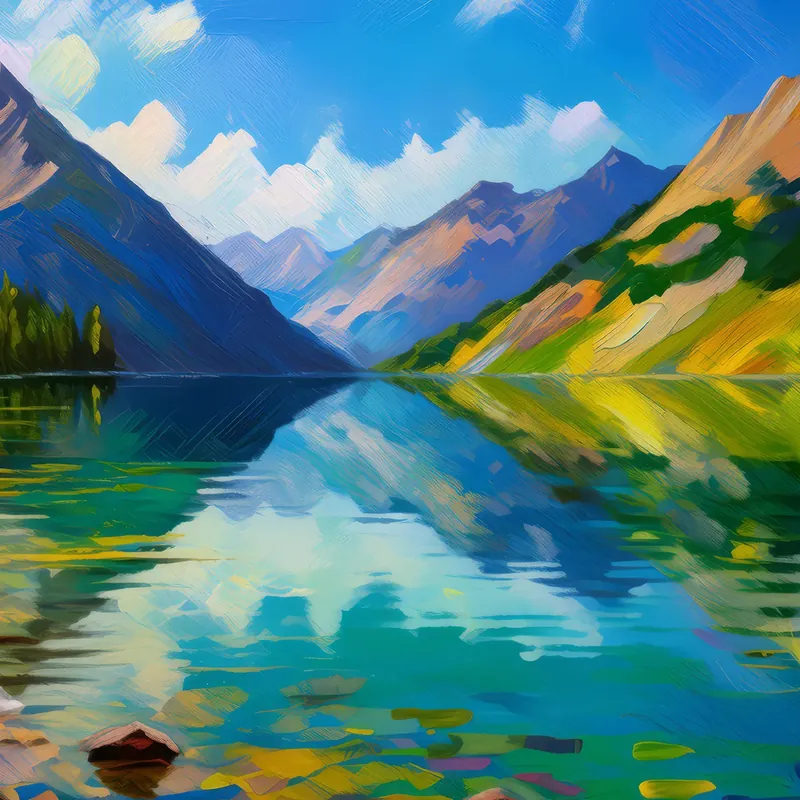 Painting: Reflective Lake
