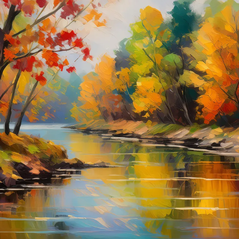 Painting: River Bend in Autumn