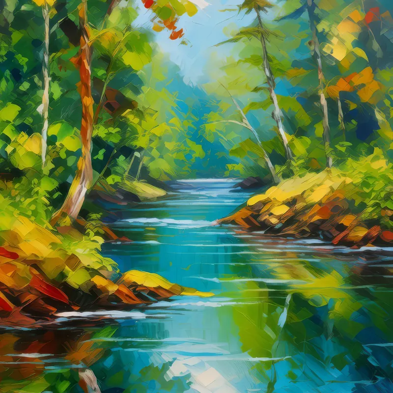 Painting: River’s Journey Through Jungle