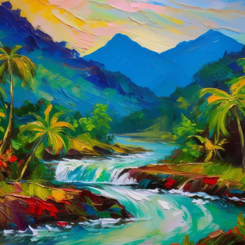 Painting: Rivers Through Mountains