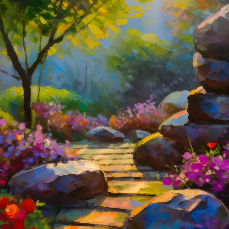 Painting: Rock Garden Morning Light