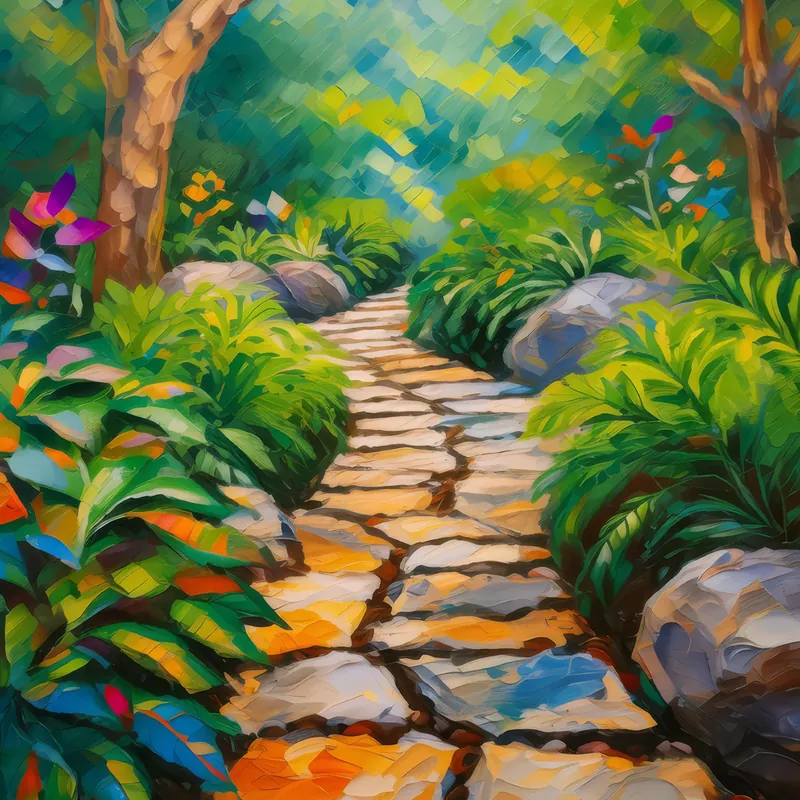 Painting: Rock-Patterned Walkway
