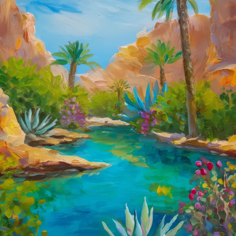 Painting: Rocky Desert Oasis
