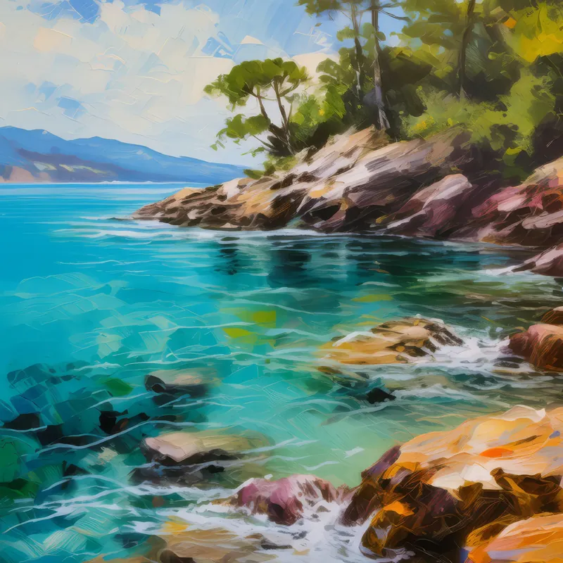 Painting: Rocky Lagoon Shore