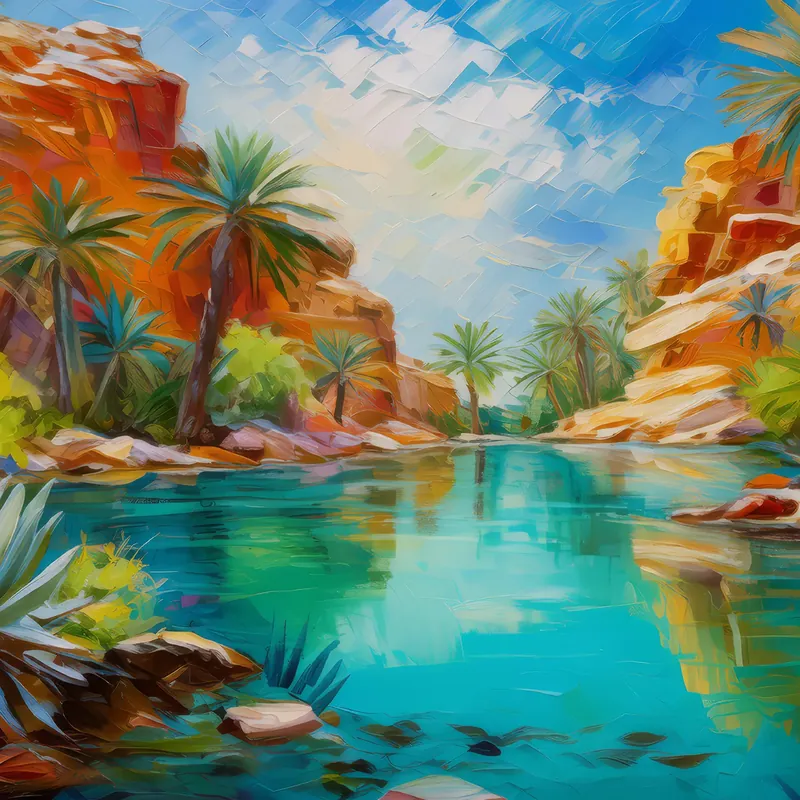 Painting: Rocky Oasis Refuge