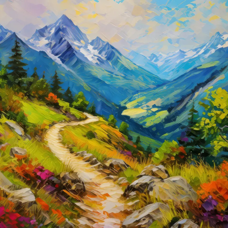 Painting: Rugged Alpine Path