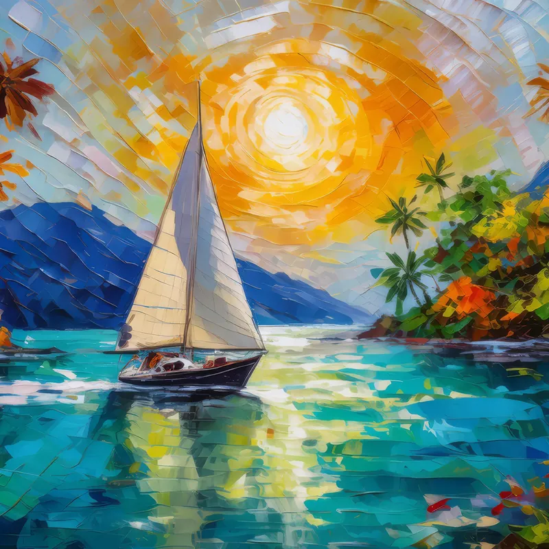 Painting: Sailing on Blue Waters