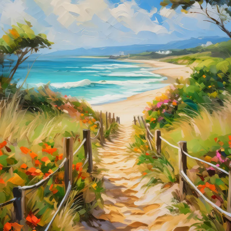 Painting: Scenic Beach Pathway