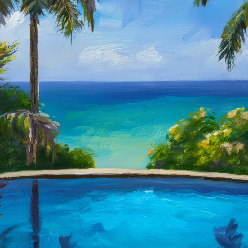 Painting: Seaside Infinity Pool