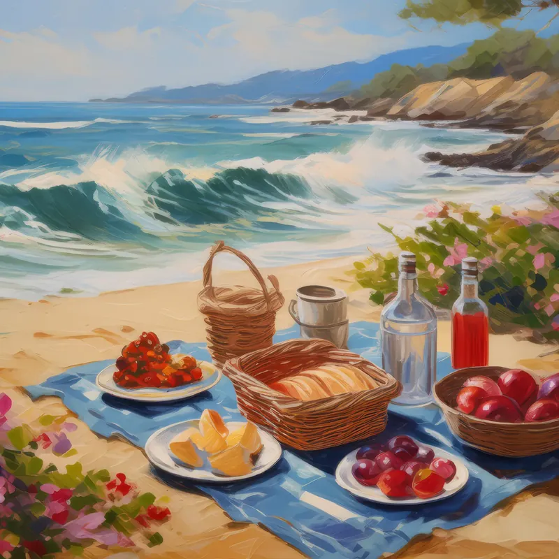Painting: Seaside Picnic Bliss