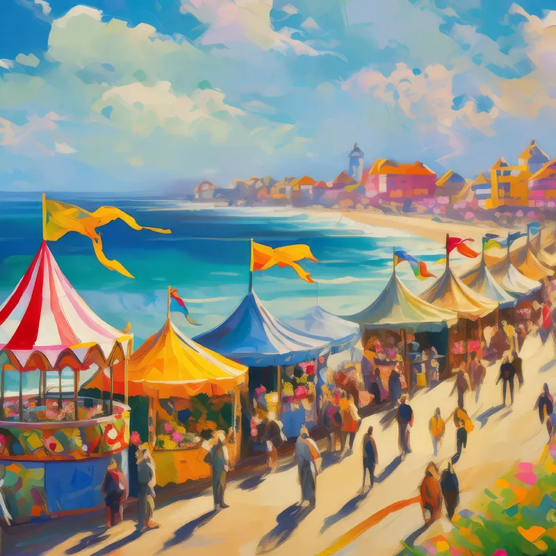 Painting: Seaside Town Carnival