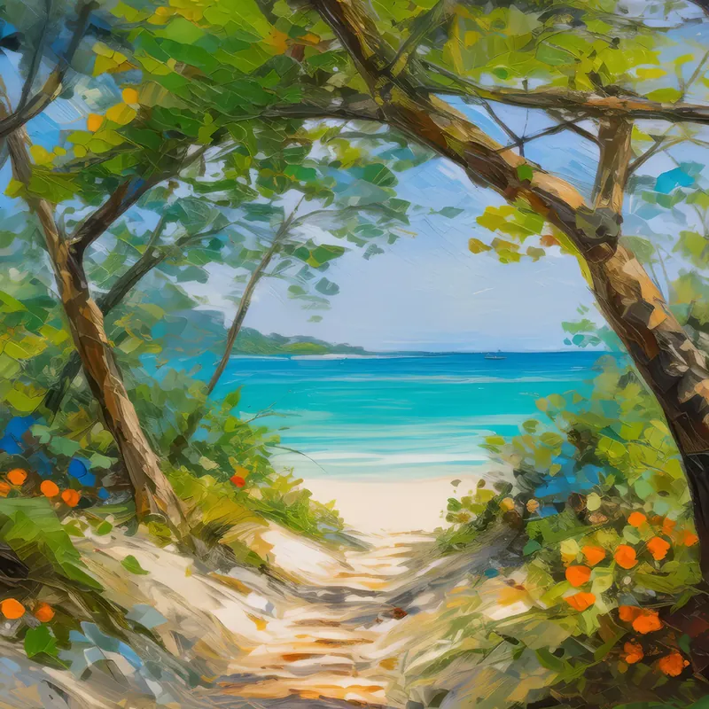 Painting: Secluded Beach Path