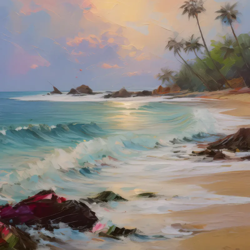 Painting: Serene Beach Morning