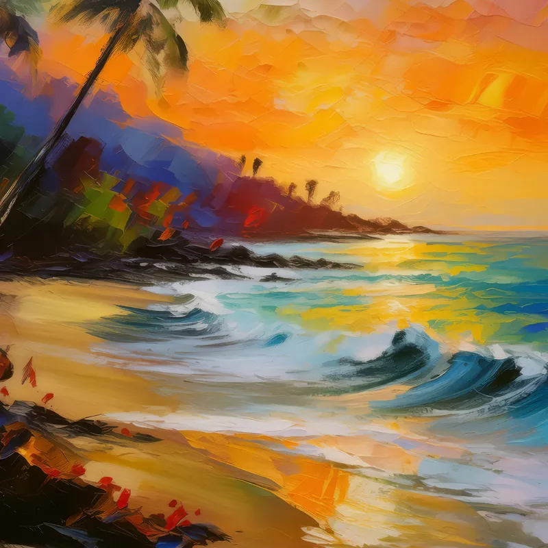 Painting: Serene Beach Sunset