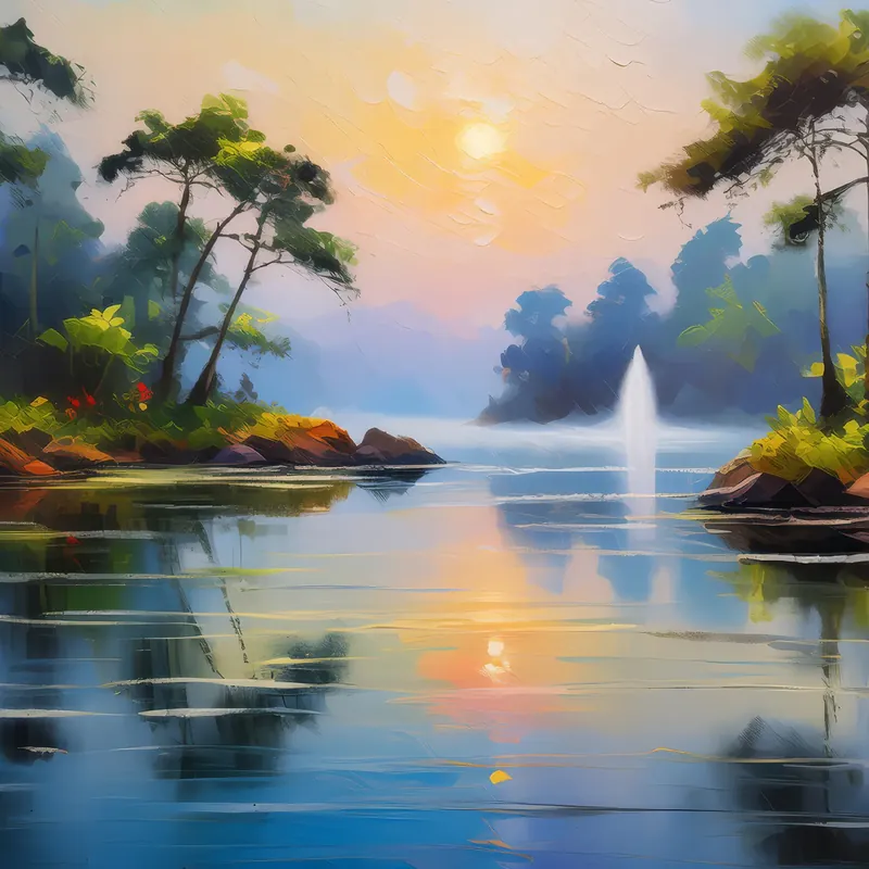 Painting: Serene Lagoon Morning