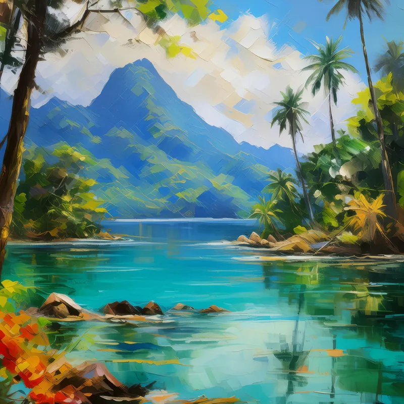 Painting: Serene Lagoon View