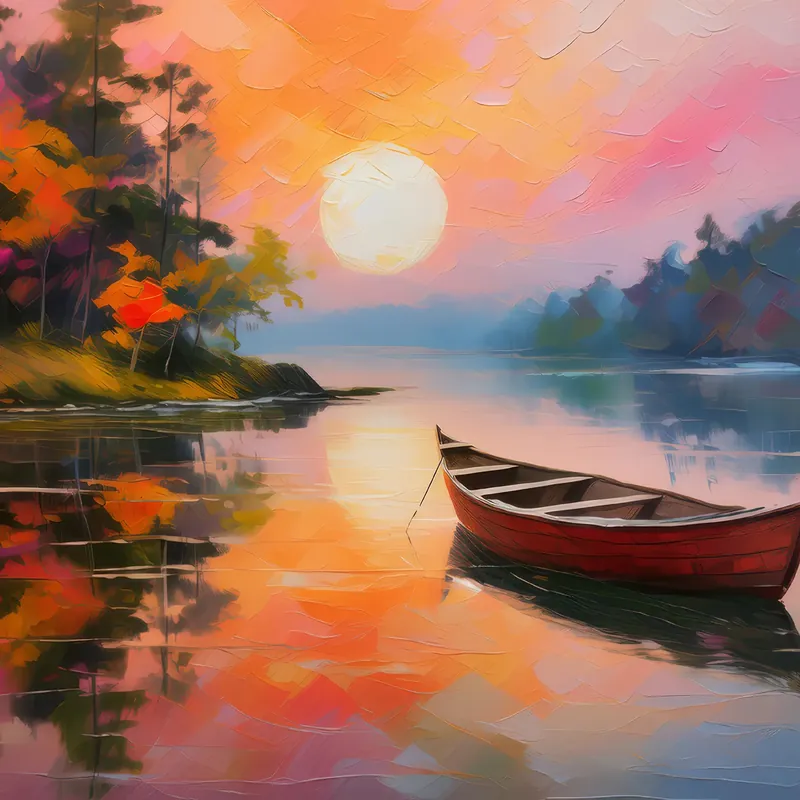 Painting: Serene Lake Morning