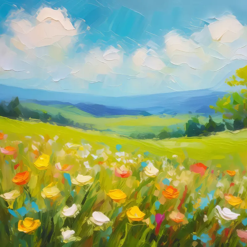 Painting: Serene Spring Meadow