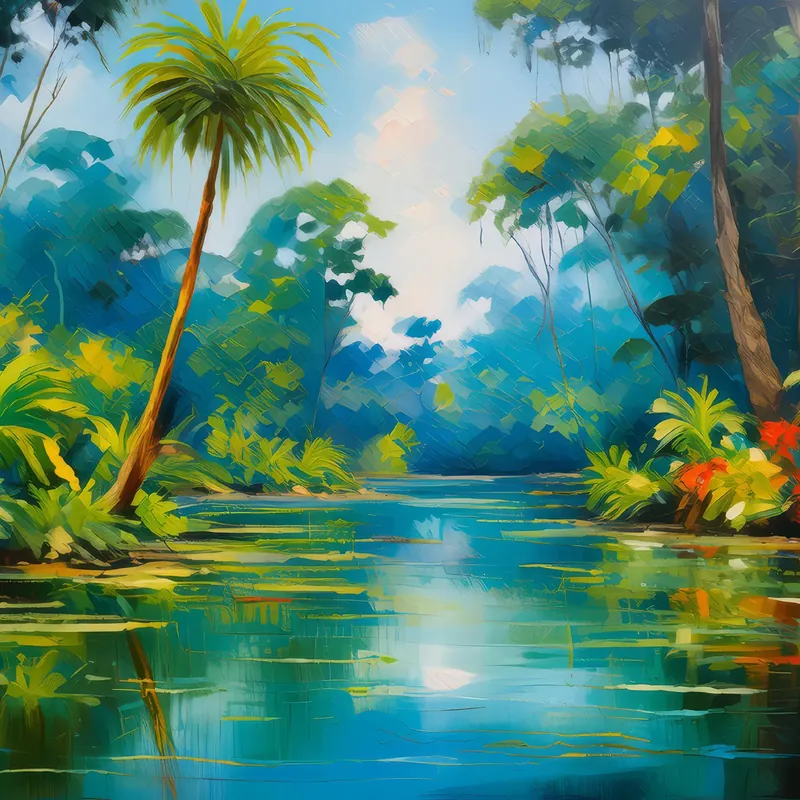 Painting: Serene Swamp Scene
