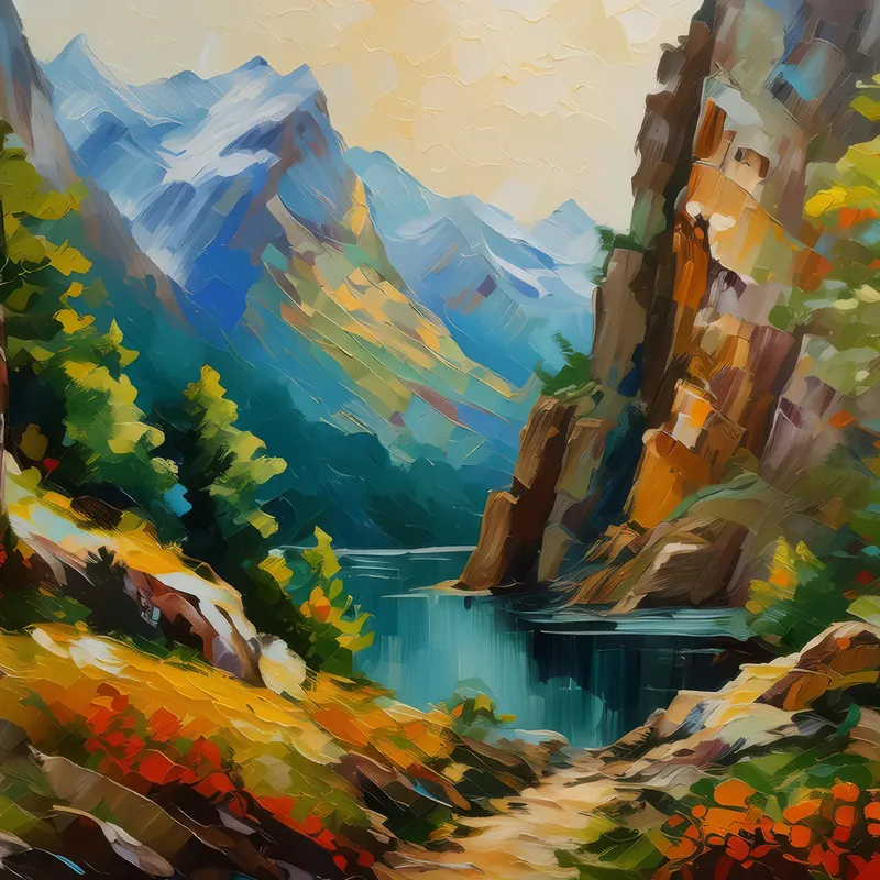 Painting: Serenity’s Craggy Sanctuary