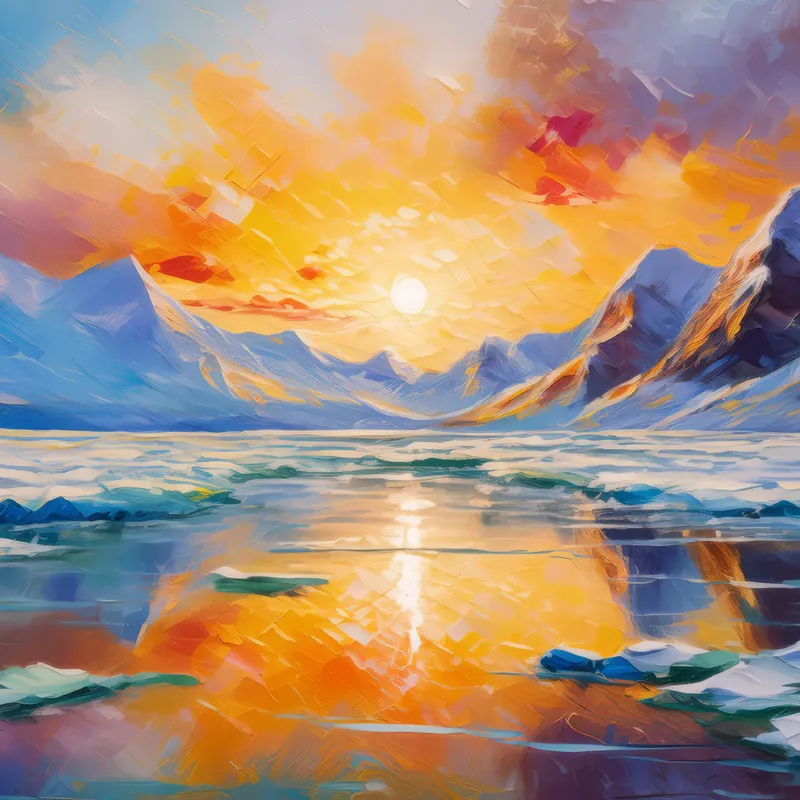 Painting: Shimmering Ice in Arctic Desert