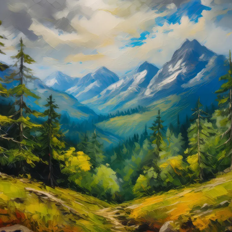 Painting: Silent Alpine Forest