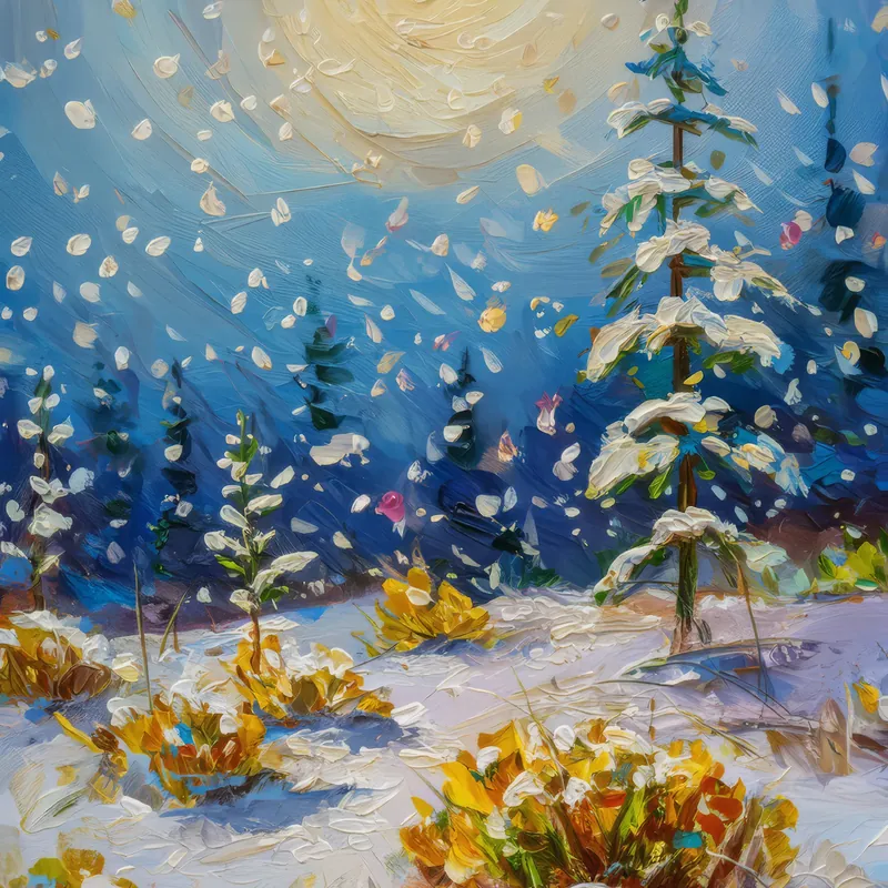 Painting: Silent Snowfall in Boreal