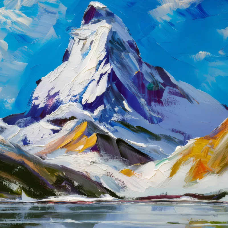 Painting: Snow-Capped Mountains