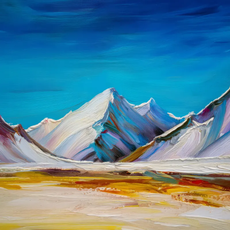 Painting: Snow-Capped Polar Peaks