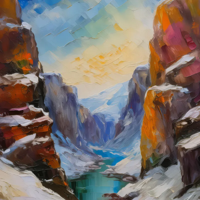 Painting: Snow-Covered Canyon