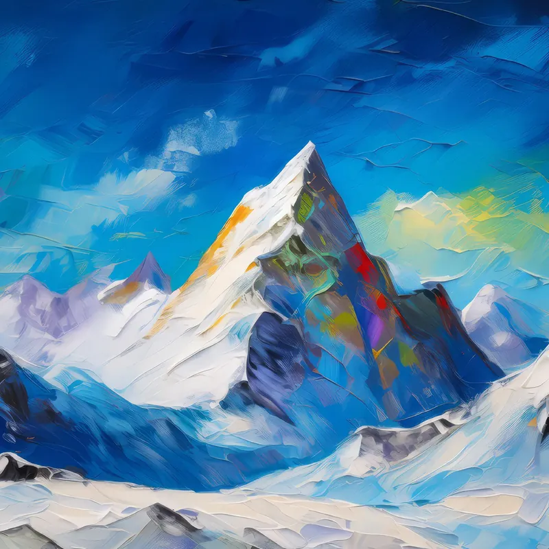 Painting: Snow-Covered Peaks